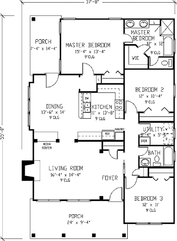 House Design - Country Floor Plan - Main Floor Plan #410-179