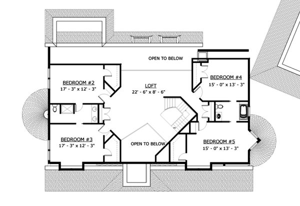 Traditional Floor Plan - Upper Floor Plan #524-13