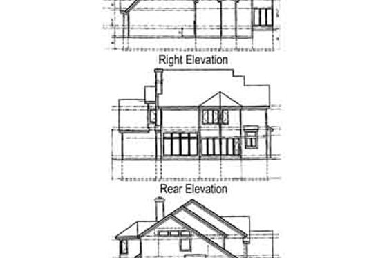Exterior - Rear Elevation for European House Plan #67-128 - 4 bed, 3.5 bath