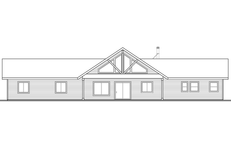 Home Plan - Exterior - Rear Elevation for Ranch House Plan #124-955 - 3 bed, 2.5 bath