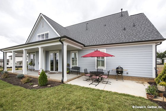 Exterior - Rear Elevation 1 for European House Plan #929-859 - 3 bed, 2.5 bath