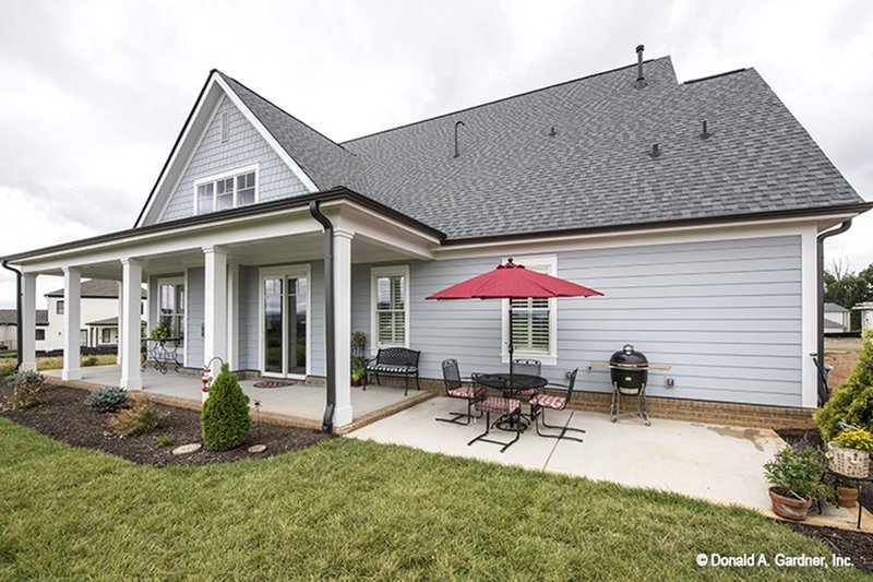 Home Plan - Exterior - Rear Elevation 1 for European House Plan #929-859 - 3 bed, 2.5 bath