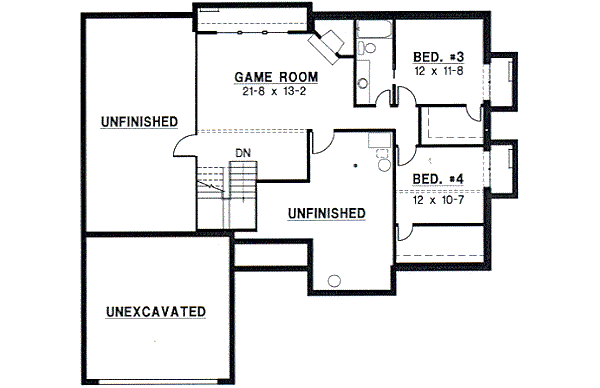 Traditional Floor Plan - Lower Floor Plan #67-323