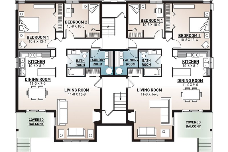 Dream House Plan - Floor Plan - Lower Floor for European House Plan #23-2050 - 2 bed, 1 bath