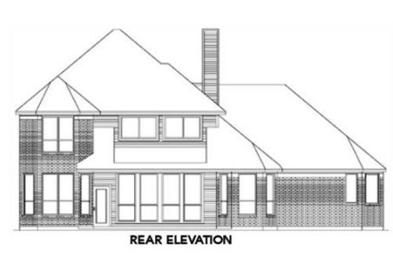Exterior - Rear Elevation for European House Plan #84-260 - 4 bed, 3 bath