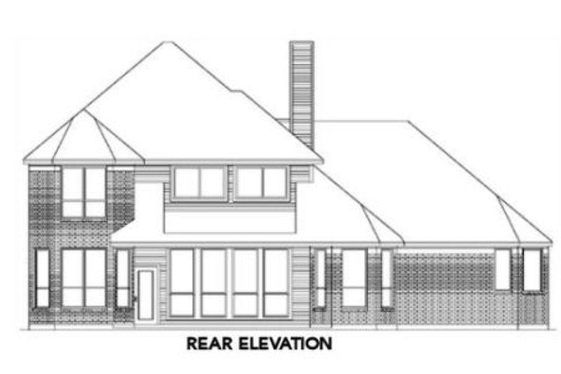 Home Plan - Exterior - Rear Elevation for European House Plan #84-260 - 4 bed, 3 bath