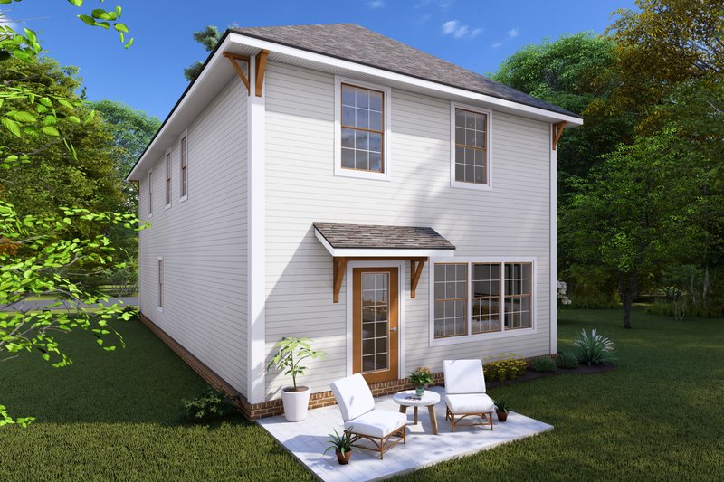 House Design - Exterior - Rear Elevation for Farmhouse House Plan #513-2258 - 3 bed, 2.5 bath