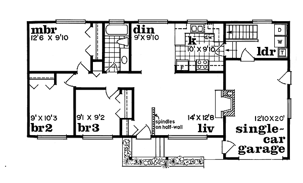 Ranch Floor Plan - Main Floor Plan #47-364