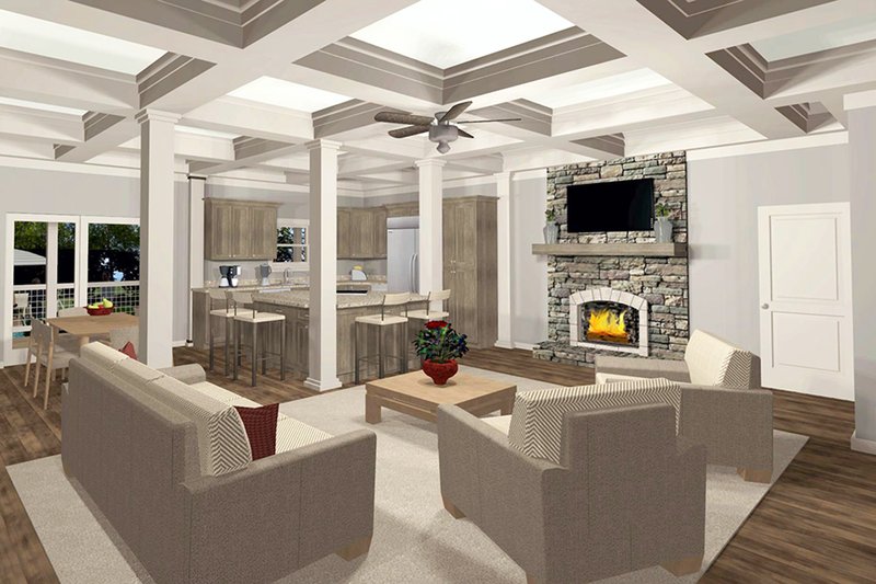 Architectural House Design - Family Room/Dining/Kitchen