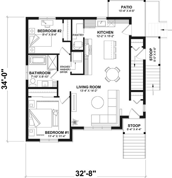 House Design - Country Floor Plan - Main Floor Plan #23-558