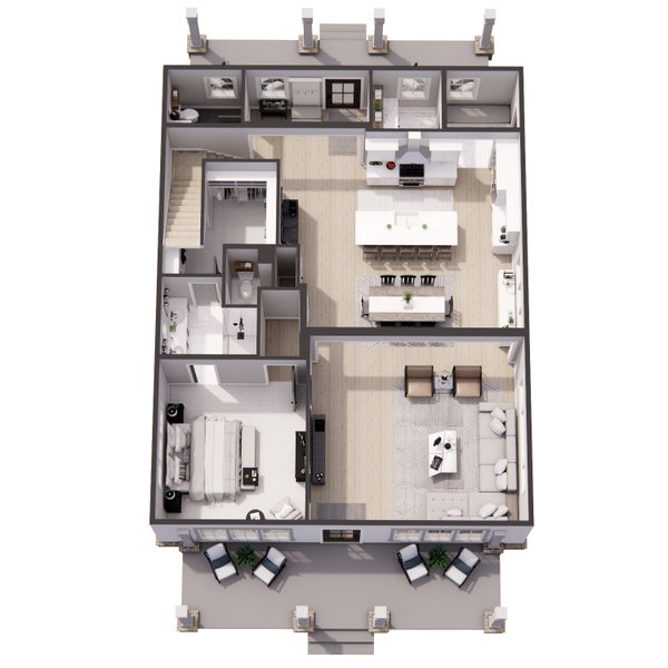 Farmhouse Floor Plan - Main Floor Plan #51-1265