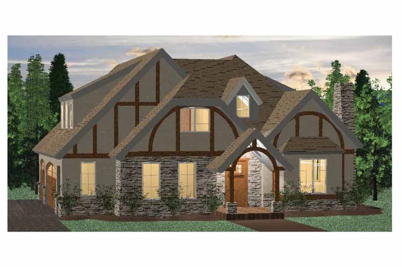 Home Plan - Exterior - Front Elevation 3 for European House Plan #937-4 - 4 bed, 2.5 bath