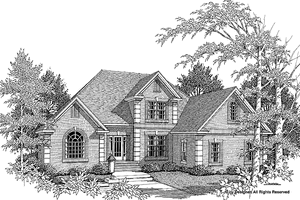 Mediterranean Exterior - Front Elevation Plan #56-651