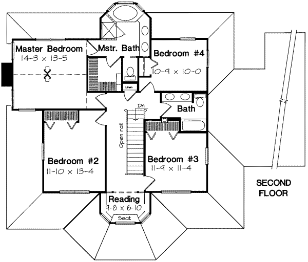Country Floor Plan - Upper Floor Plan #312-473