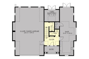 Floor Plan - Main Floor for Traditional House Plan #132-191 - 1 bed, 1 bath