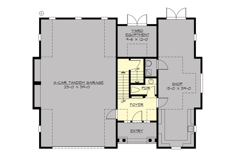 House Blueprint - Floor Plan - Main Floor for Traditional House Plan #132-191 - 1 bed, 1 bath