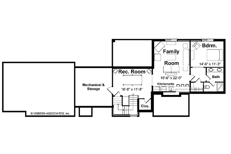 Home Plan - Floor Plan - Lower Floor for Country House Plan #928-49 - 4 bed, 2.5 bath