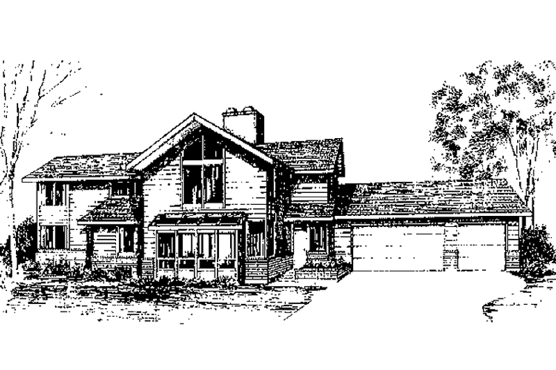 Home Plan - Exterior - Front Elevation 3 for Country House Plan #60-940 - 4 bed, 3.5 bath