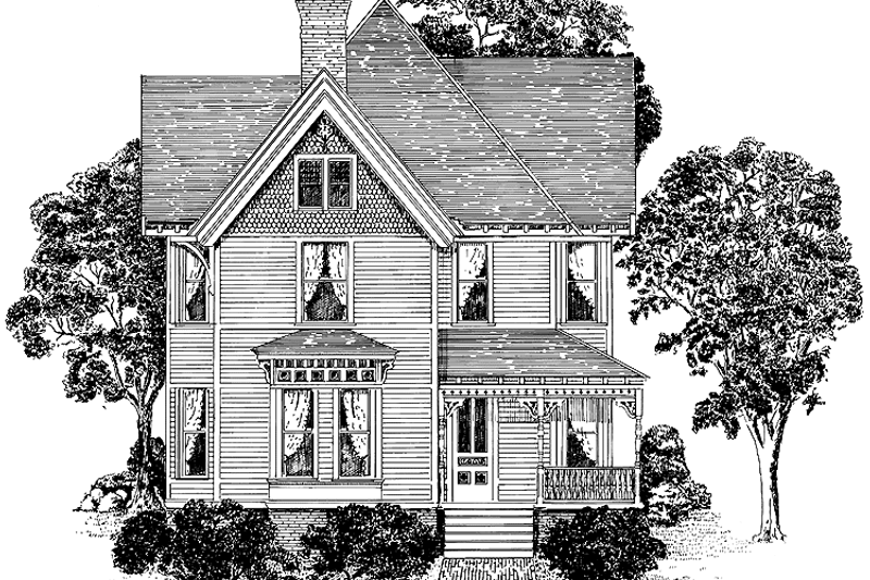 Dream House Plan - Victorian Exterior - Front Elevation Plan #1014-21