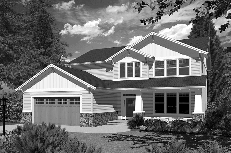 Architectural House Design - Craftsman Exterior - Front Elevation Plan #48-789