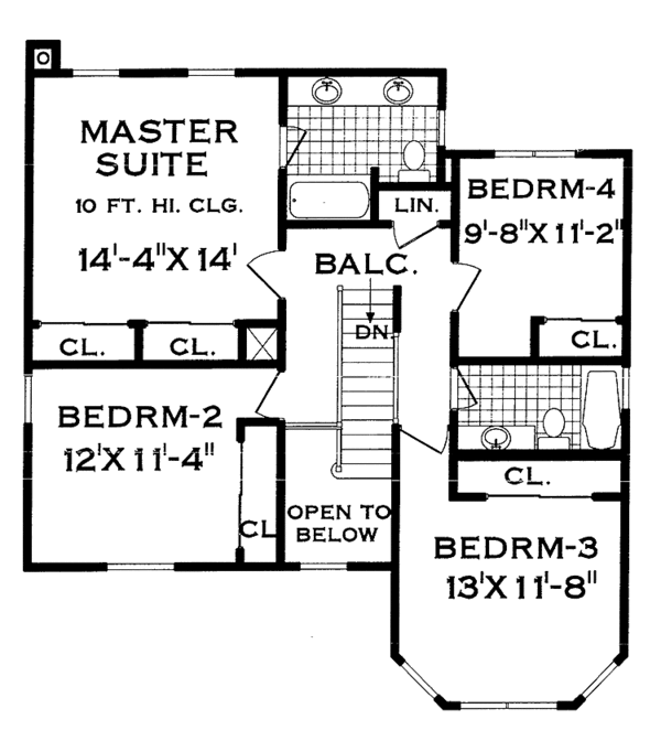 Architectural House Design - Victorian Floor Plan - Upper Floor Plan #3-276
