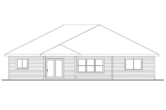 Exterior - Rear Elevation for Craftsman House Plan #124-706 - 3 bed, 2 bath