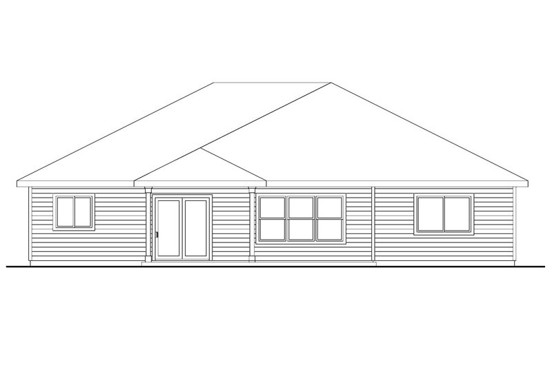 Home Plan - Exterior - Rear Elevation for Craftsman House Plan #124-706 - 3 bed, 2 bath