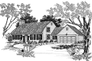 Colonial Exterior - Front Elevation Plan #72-677