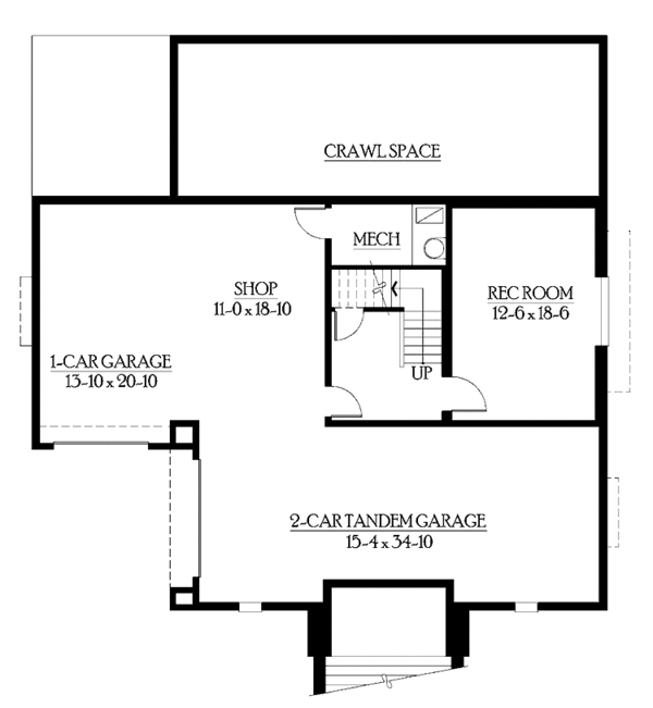 House Design - European Floor Plan - Lower Floor Plan #132-453