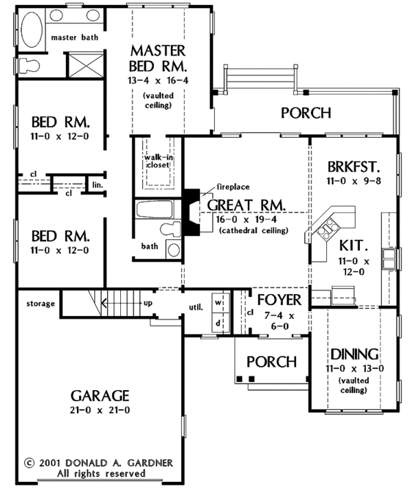 House Design - Ranch Floor Plan - Main Floor Plan #929-629