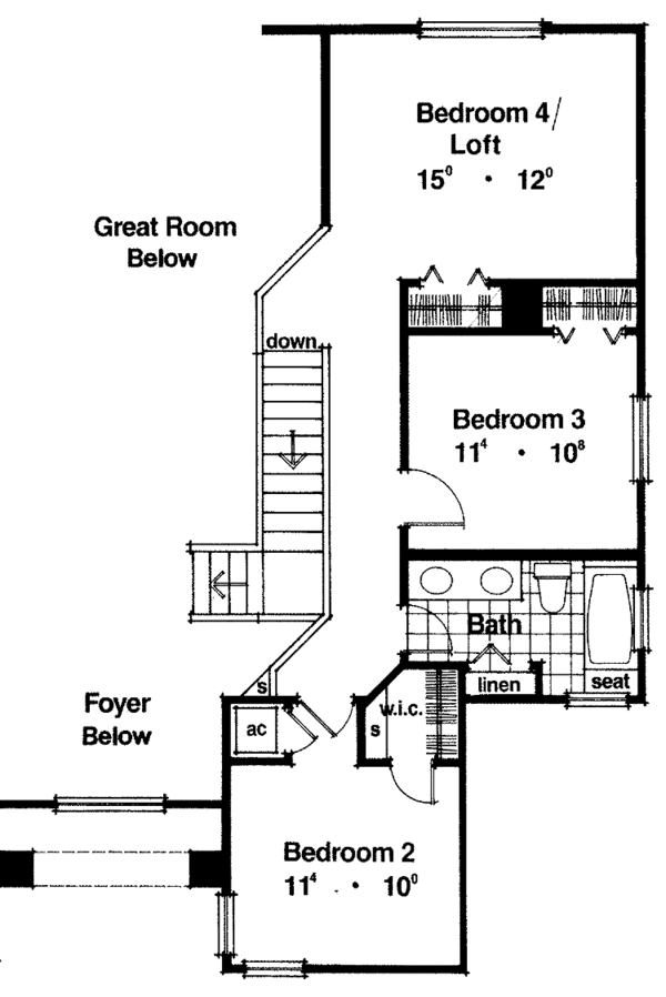 House Plan Design - Mediterranean Floor Plan - Upper Floor Plan #417-489