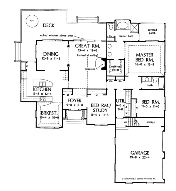 House Blueprint - Ranch Floor Plan - Main Floor Plan #929-166