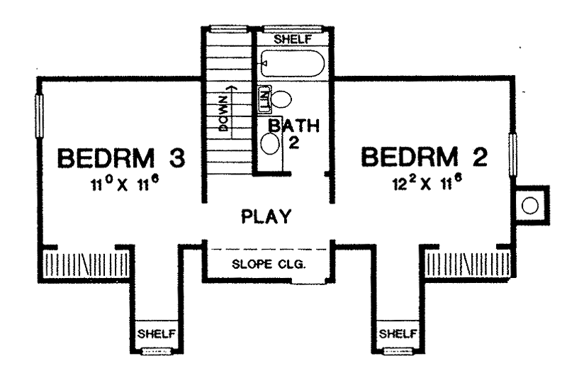 Dream House Plan - Floor Plan - Upper Floor for Country House Plan #472-126 - 3 bed, 2.5 bath