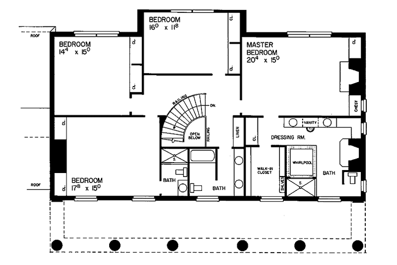 Home Plan - Floor Plan - Upper Floor for Classical House Plan #72-698 - 4 bed, 3 bath