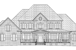Exterior - Front Elevation 3 for Colonial House Plan #1054-12 - 6 bed, 6.5 bath