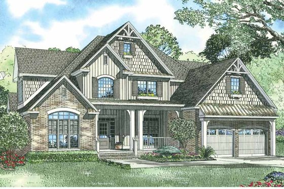Exterior - Front Elevation 3 for Traditional House Plan #17-2698 - 4 bed, 3 bath