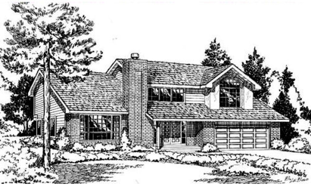 Exterior - Front Elevation 2 for Traditional House Plan #312-819 - 3 bed, 2.5 bath