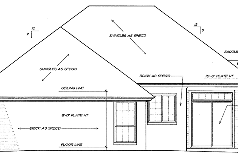 Dream House Plan - Exterior - Rear Elevation for Craftsman House Plan #310-1179 - 3 bed, 2 bath