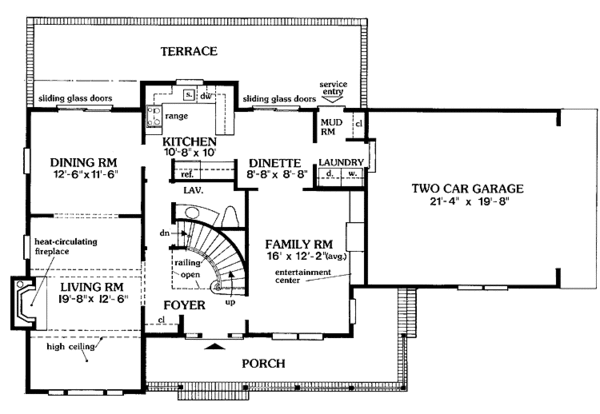 House Design - Country Floor Plan - Main Floor Plan #314-238