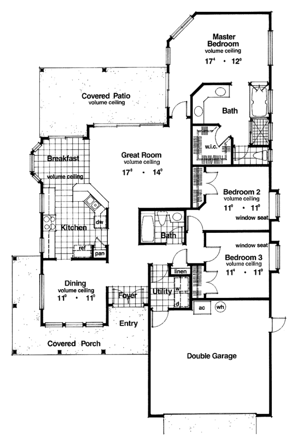 Architectural House Design - Colonial Floor Plan - Main Floor Plan #417-589