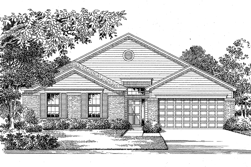 Architectural House Design - Exterior - Front Elevation 3 for Ranch House Plan #999-37 - 4 bed, 2 bath