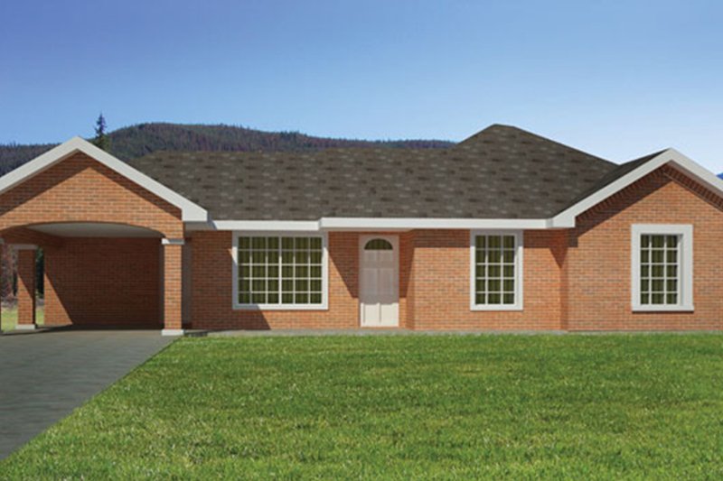 Dream House Plan - Exterior - Front Elevation 4 for Ranch House Plan #1061-30 - 3 bed, 2 bath