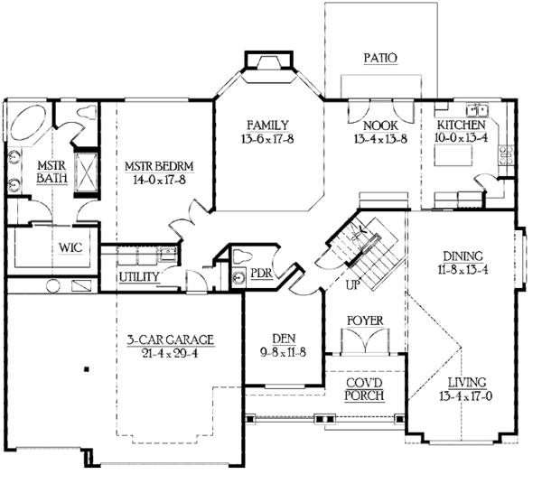 Home Plan - Craftsman Floor Plan - Main Floor Plan #132-394