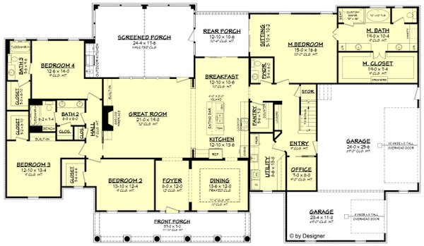 Architectural House Design - Country Floor Plan - Main Floor Plan #430-135