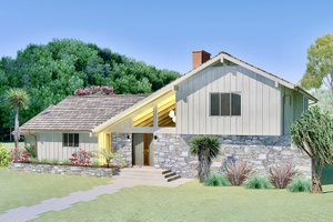 Exterior - Front Elevation 6 for Modern House Plan #489-16 - 4 bed, 4.5 bath