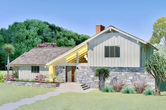 Exterior - Front Elevation 6 for Modern House Plan #489-16 - 4 bed, 4.5 bath