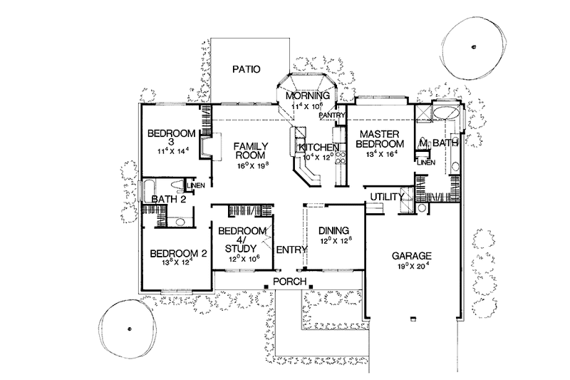 Home Plan - Floor Plan - Main Floor for Country House Plan #472-72 - 3 bed, 2 bath