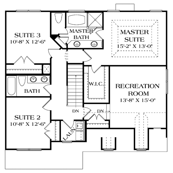 Dream House Plan - Traditional Floor Plan - Upper Floor Plan #453-504
