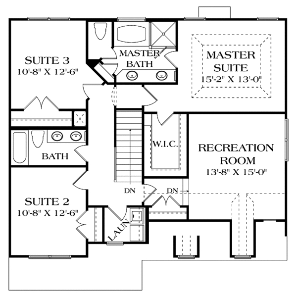 Architectural House Design - Traditional Floor Plan - Upper Floor Plan #453-504