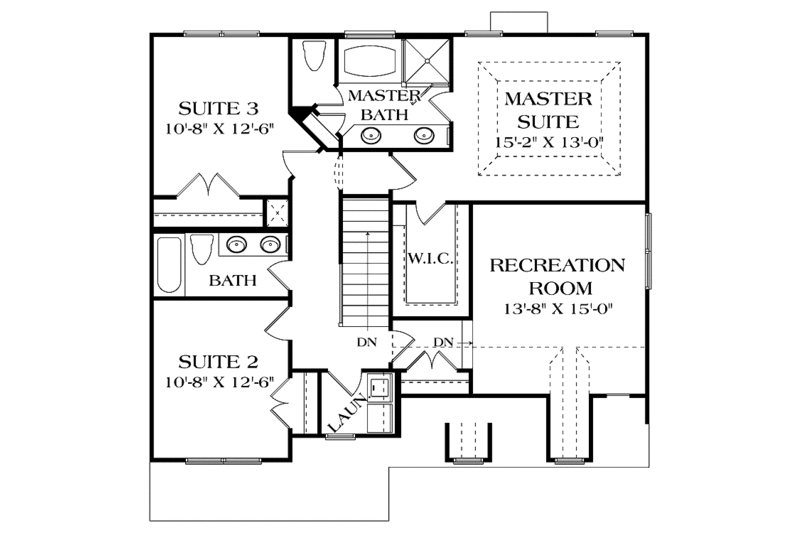 Architectural House Design - Floor Plan - Upper Floor for Traditional House Plan #453-504 - 3 bed, 2.5 bath